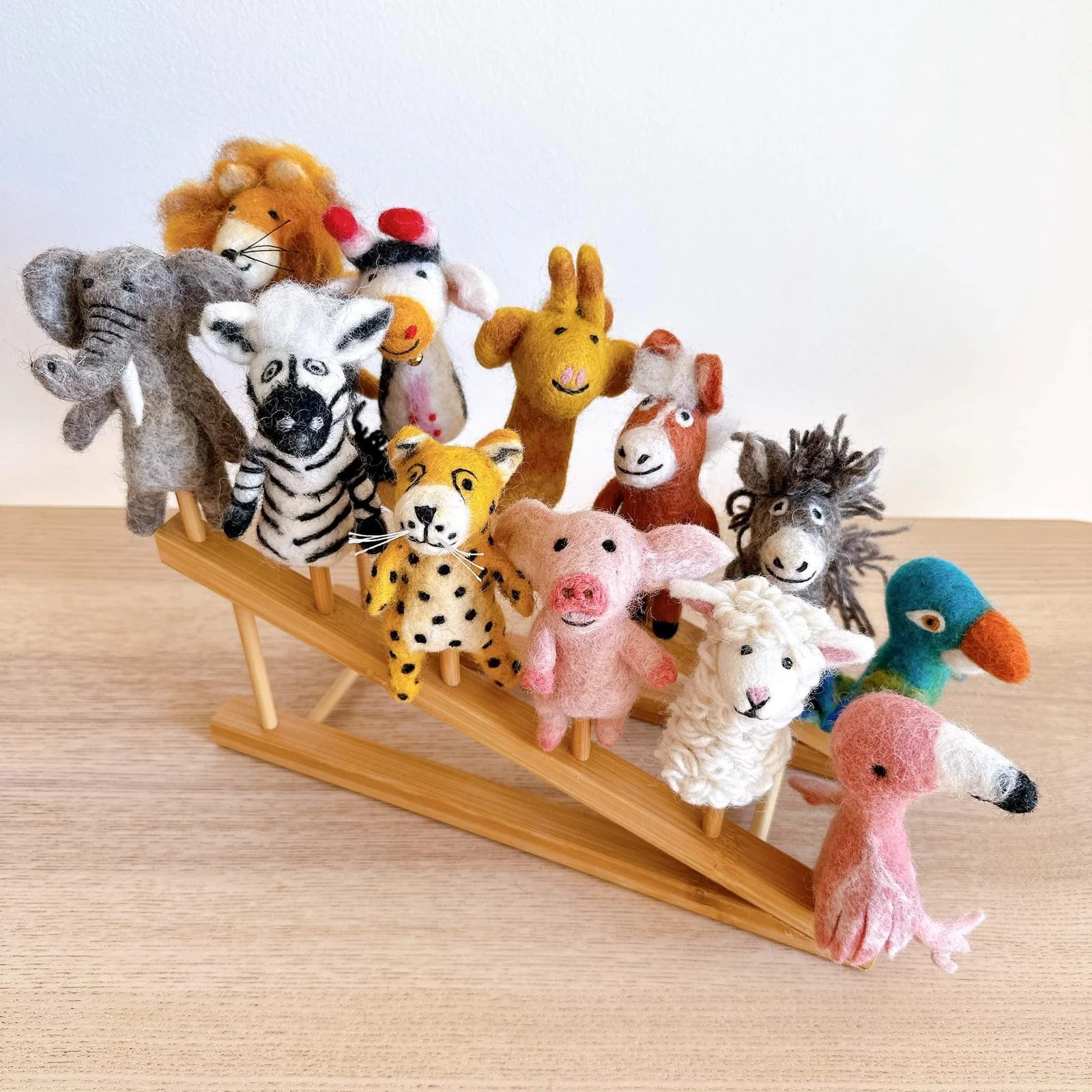 12 set of wool finger puppets
